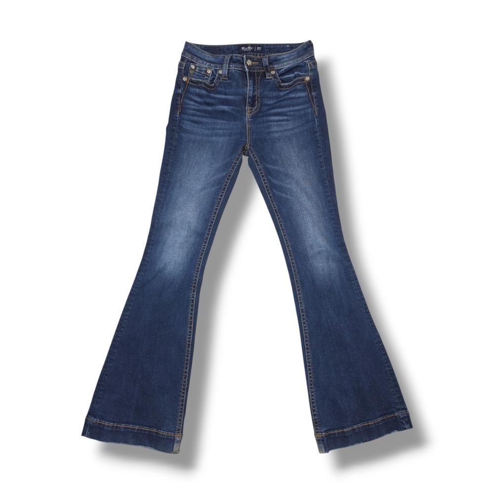 Miss Me High-Rise Flare Leg Dark Blue Jeans Women's 27x34